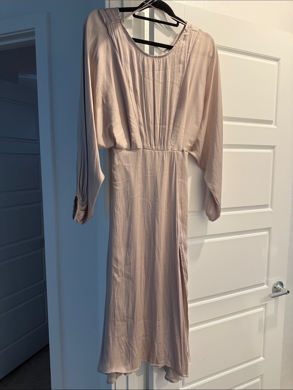 ASTR THE LABEL lightly worn champagne satin dress